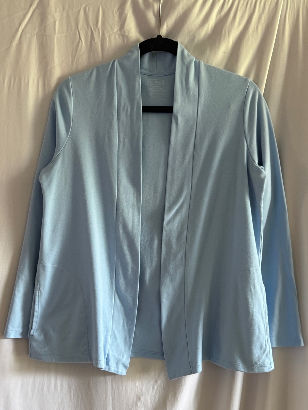 L.L. Bean Supima Cotton Light Blue Open Front Cardigan Cottagecore